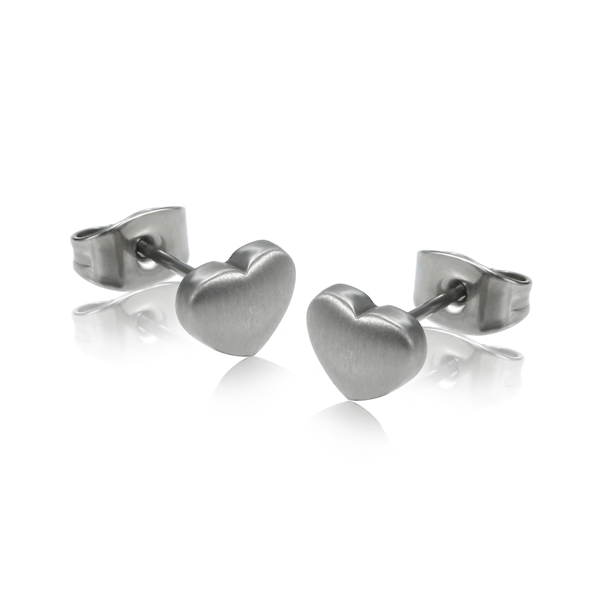 Women's Hypoallergenic Titanium Heart Stud Earrings