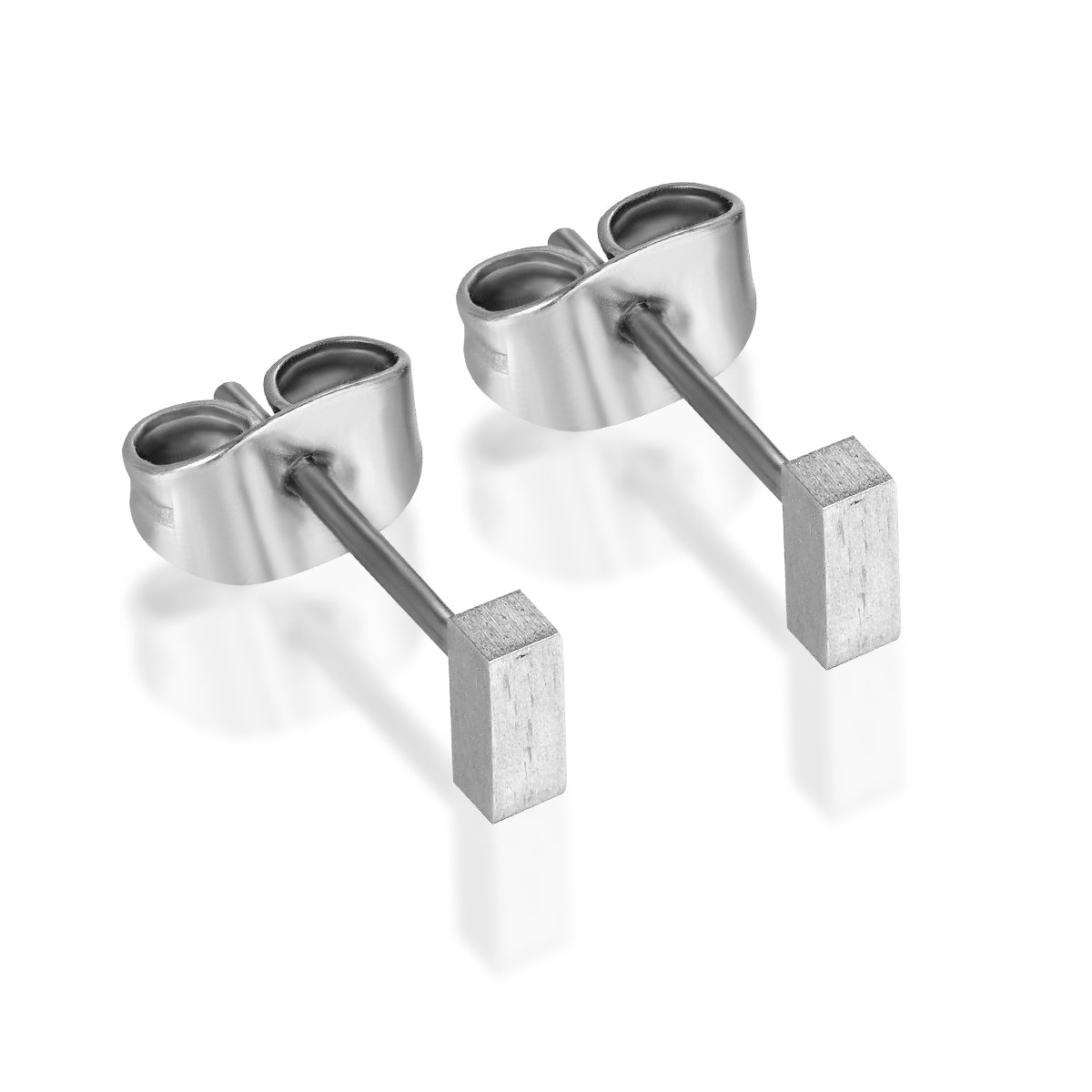 Square Bar Titanium Stud Earrings for Women, Minimalist Rectangle Earrings, Hypoallergenic Titanium Ear Piercing Jewelry
