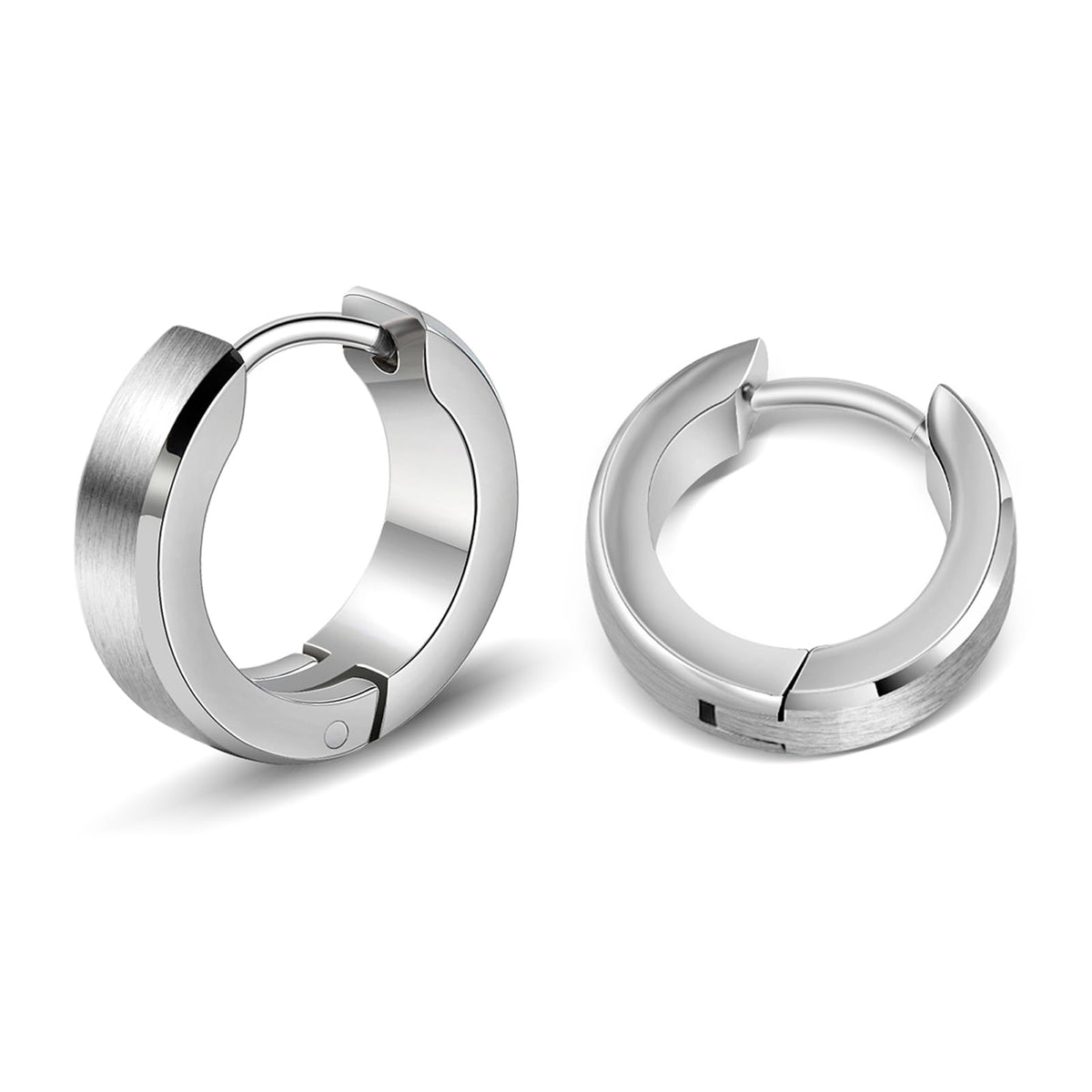 Men's Titanium Hoop Earrings, Hypoallergenic Snap‑Closure Small Hoop Earrings for Sensitive Ears