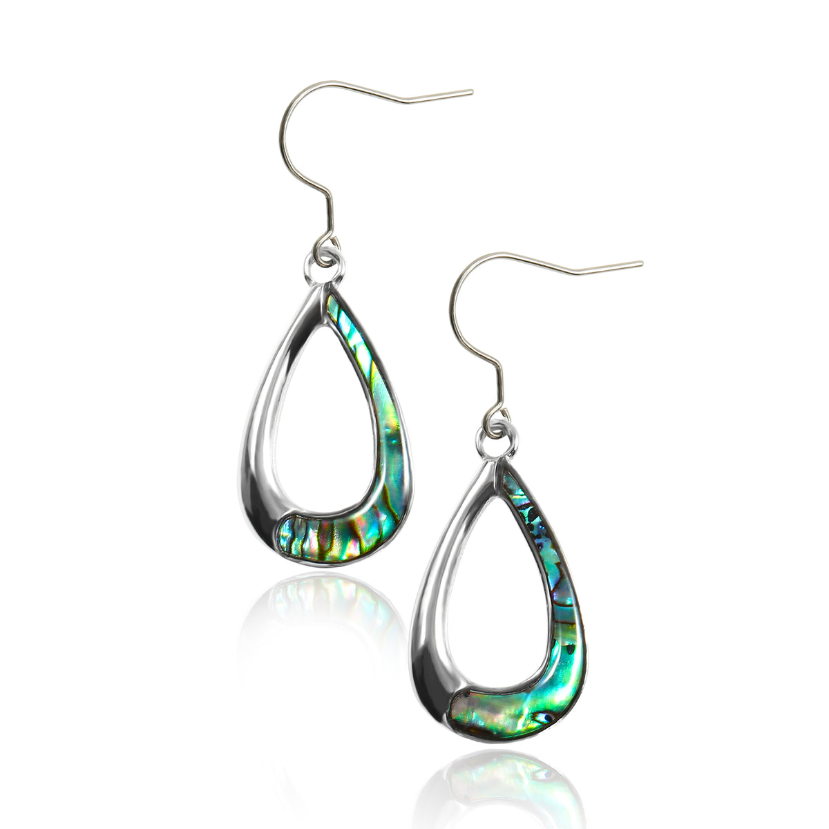 Hypoallergenic Titanium Drop Earrings for Women, Teardrop Abalone Shell Dangle Earrings
